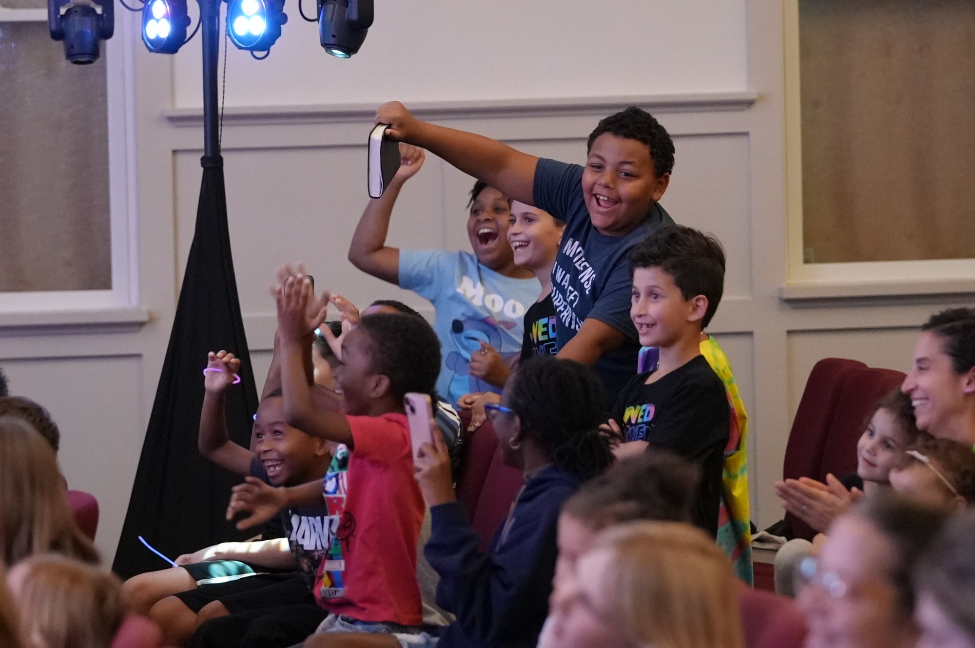 Kids cheering